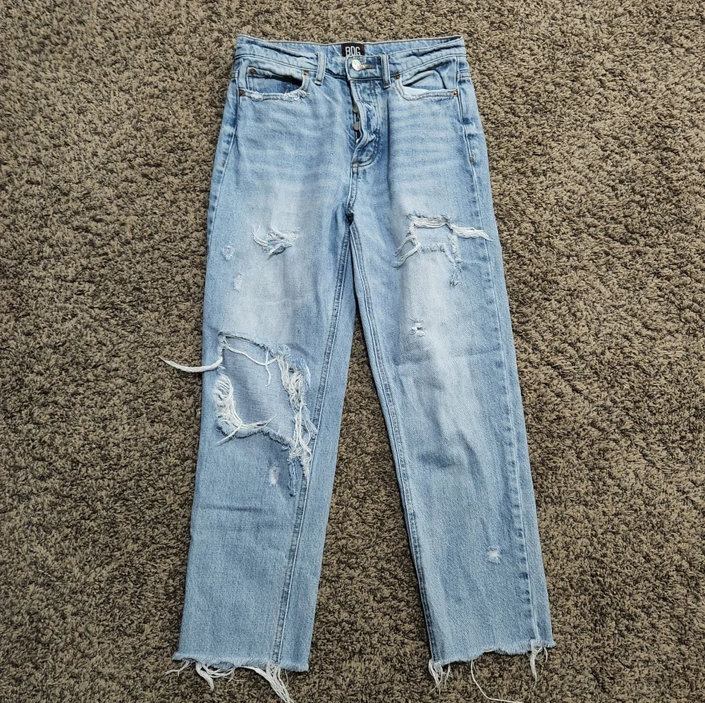Urban Outfitters BDG Distressed Frayed Hem Denim Size 26 - Picture 3 of 10